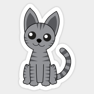 Gray Stripey Cat Sticker